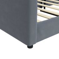 Дневно легло без матрак, тъмносиво, 90x190 см, кадифе
