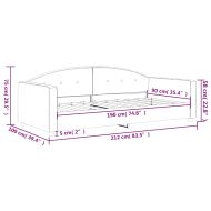 Дневно легло без матрак, тъмносиво, 90x190 см, кадифе