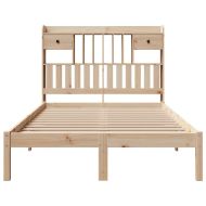 Легло с етажерка за книги, без матрак, 135x190 см, бор масив