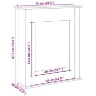 Облицовка за камина бетонно сив 75x20x87,5 см инженерно дърво