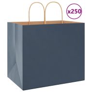 Хартиени торбички 250 бр с дръжки сини 32x22x28 см