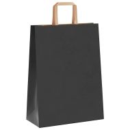 Хартиени торбички 250 бр с дръжки черни 26x12x35 см