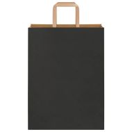 Хартиени торбички 250 бр с дръжки черни 26x12x35 см