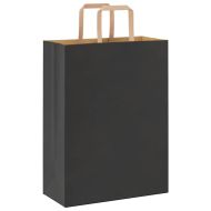 Хартиени торбички 250 бр с дръжки черни 26x12x35 см