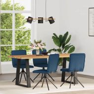 Трапезни столове, 4 бр, сини, текстил