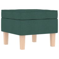 Люлеещ се стол с табуретка за крака, тъмнозелен, плат