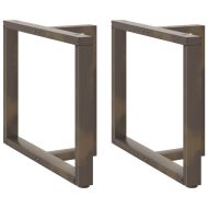 Крака за трапезна маса, Т-образни, 2 бр., черни, 90x35x(72-73) см, стомана