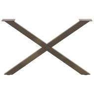 Крака за масичка за кафе, X-образни, 2 бр., естествена стомана, 70 x (42-43) см, стомана