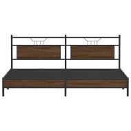 Метална рамка за легло, без матрак, кафяв дъб, 193x201 см
