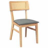 Трапезни столове с възглавници 2 бр масивна дървесина гума