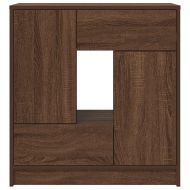 Бюфет с чекмеджета и вратички, кафяв дъб, 70,5x34x74,5 см