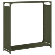 Стойка за дърва за огрев маслиненозелена 90x28x90 см