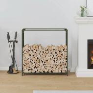 Стойка за дърва за огрев маслиненозелена 90x28x90 см