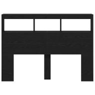 Табла шкаф с LED, черен дъб, 140x17x102 см