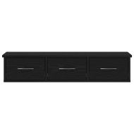 Стенен шкаф, черно и дъб, 88x26x18,5 см, инженерно дърво