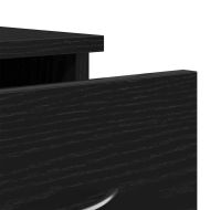 Стенен шкаф, черно и дъб, 88x26x18,5 см, инженерно дърво