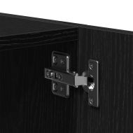 Стенен шкаф, черно и дъб, 80x39x40 см, инженерно дърво