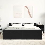 Рамка за легло без матрак Черен дъб 160x200 см инженерно дърво