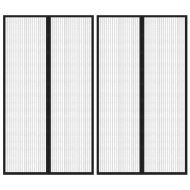 Магнитни завеси против насекоми за врата 2 бр черни 200x80 см