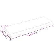 Стенен рафт светлокафяв 60x20x2 см обработен масивен дъб