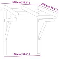 Навес за врата, 100x100x80 см, импрегниран бор масив