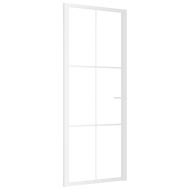 Интериорна врата 83x201,5 см бяла ESG стъкло и алуминий