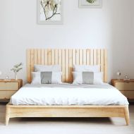 Стенна табла за спалня, 147x3x60 см, борово дърво масив