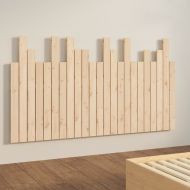 Стенна табла за спалня, 146,5x3x80 см, борово дърво масив