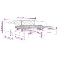 Канапе с изтеглящо легло и матрак черно 100x200 см плат