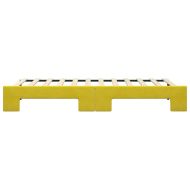 Канапе с изтеглящо разтегателно легло жълто 90x200 см кадифе