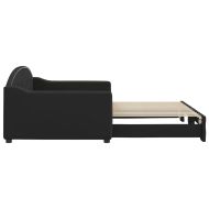 Канапе с изтеглящо разтегателно легло черно 100x200 см плат