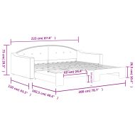 Канапе с изтеглящо разтегателно легло черно 100x200 см плат