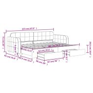Канапе с изтеглящо легло и чекмеджета розово 80x200 см кадифе