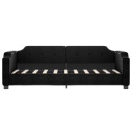 Канапе с изтеглящо разтегателно легло черно 90x190 см плат