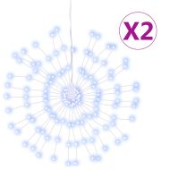 Коледни звездни светлини 140 LED 2 бр студено бяло 17 см