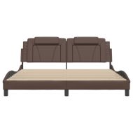 Рамка за легло Viana без матрак, кафява, 180x200 см, изкуствена кожа