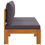 Външен диван без подлакътник с възглавници 2 места акация масив