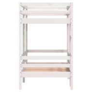 Двуетажно легло, бяло, 90x200 см, борово дърво масив