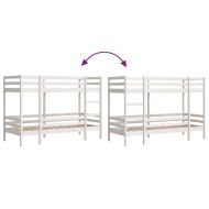 Двуетажно легло, бяло, 90x200 см, борово дърво масив