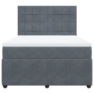 Боксспринг легло с матрак, тъмносиво, 160x200 см, кадифе