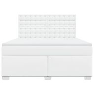 Боксспринг легло с матрак, бяло, 180x200 см, изкуствена кожа