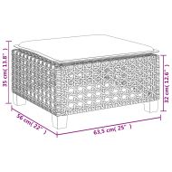 Градински диван с възглавници, 8 части, бежов полиратан