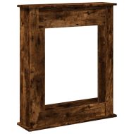 Облицовка за камина, опушен дъб, 75x20x87,5 см, инженерно дърво
