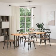 Крака за конзолна маса, Т-образни, 2 бр., черни, 25x28x(72-73) см, стомана