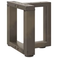 Крака за масичка за кафе, Т-образни, 2 бр., черни, 30x25x(30-31) см, стомана