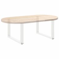 Крака за масичка за кафе, U-образни, 2 бр., бели, 70 x (42-43) см, стомана