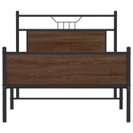 Рамка за легло без матрак кафяв дъб 100x190 см инженерно дърво