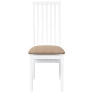 Трапезни столове с възглавници 2 бр Бяла масивна дървесина гума