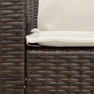 Градински диван с възглавници кафяв полиратан