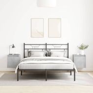 Нощни шкафчета за стенен монтаж 2 бр бетонно сиви 38x34x40 см